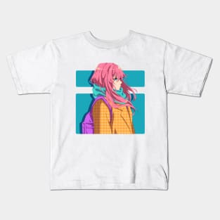 Kawaii anime girl with pink hair Kids T-Shirt